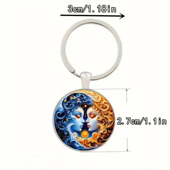 Stainless Steel CELESTIAL Keyring Keychain Accessory - Picture 4 of 4